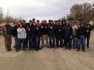 corporate fishing event with many happy anglers after a day fishing with blackwater cats 